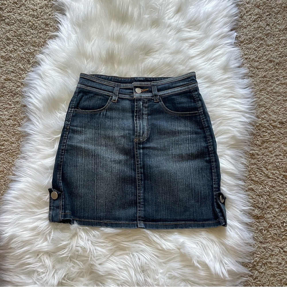 Vintage Forricca dark indigo denim mini skirt